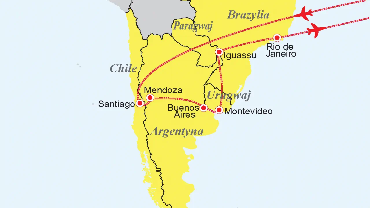Pięć krajów Ameryki Południowej - Chile - Argentyna - Urugwaj - Paragwaj - Brazylia - zdjęcie 15