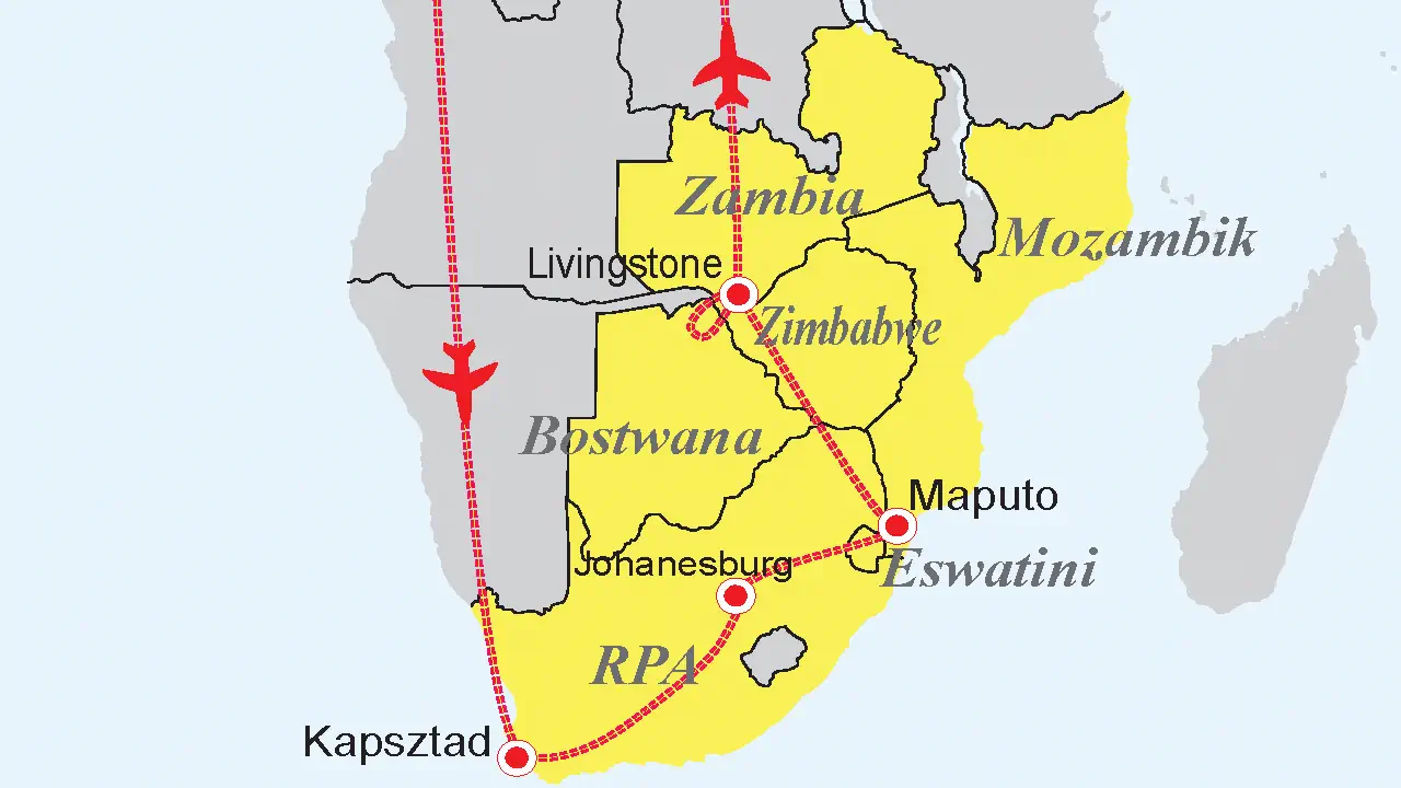 RPA, Eswatini, Mozambik, Zambia, Zimbabwe, Botswana - Sześć krajów Afryki - zdjęcie 14