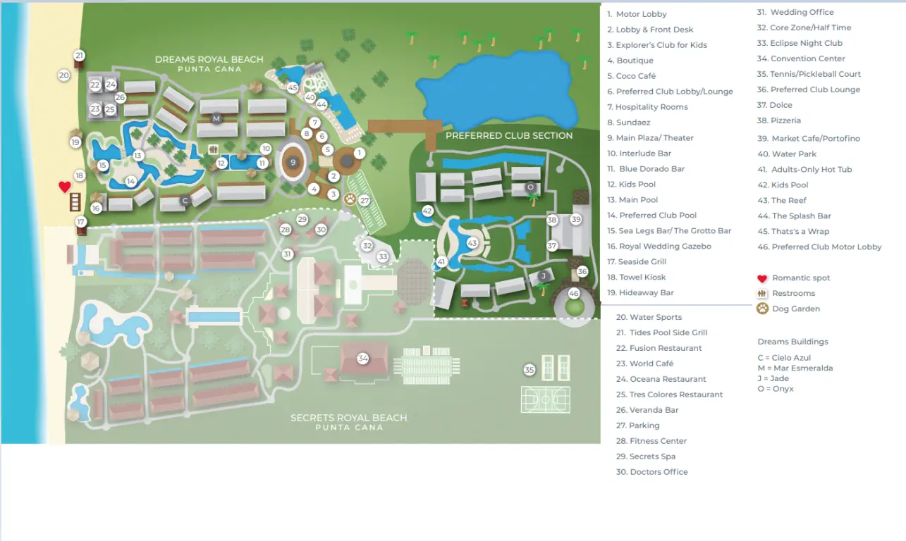 Dreams royal beach punta cana map